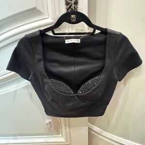 Area crystal stone crop top NWT